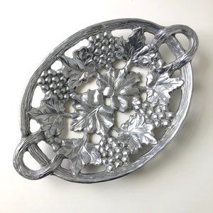 Wilton Armetale Holiday Pierced Fruit Bowl Basket